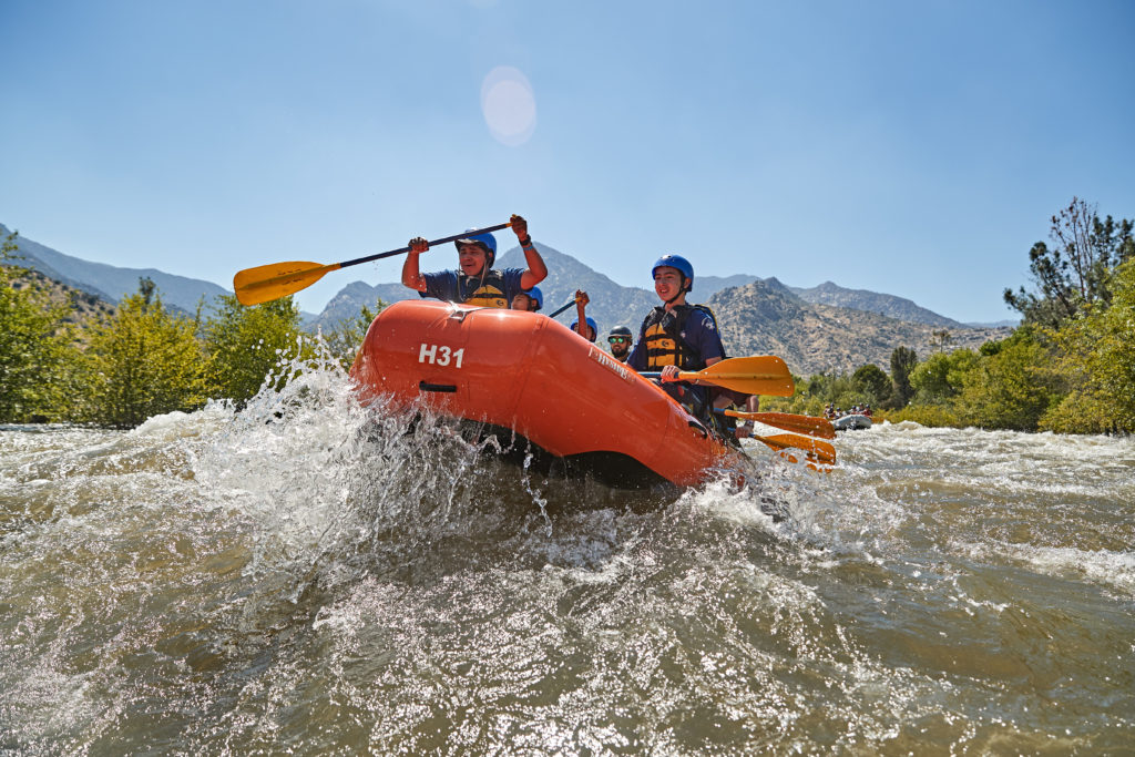 Scouts participating in water sports and activities